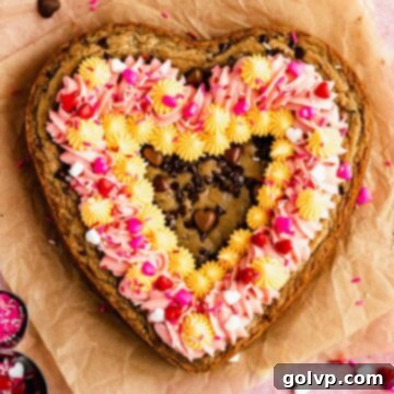 frosted heart cookie cake