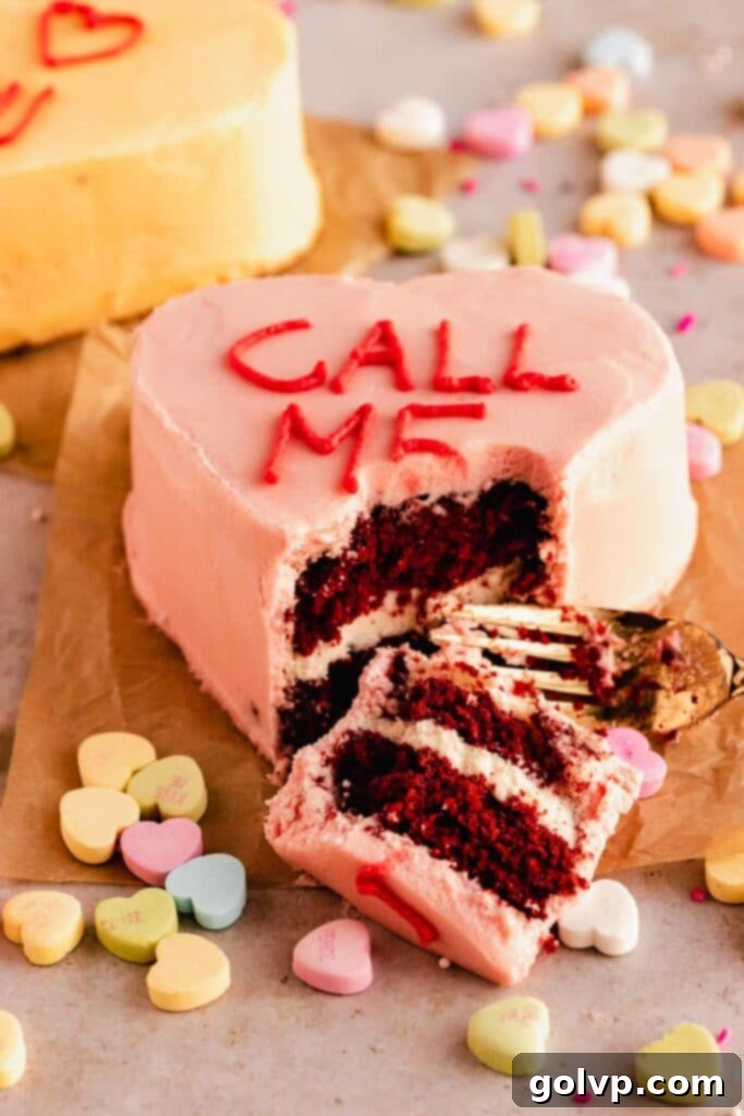 Call me mini red velvet heart cake