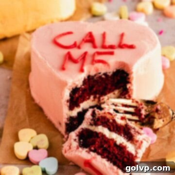 Call me mini red velvet heart cake