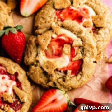 Cheesecake filled cookies on baking tray