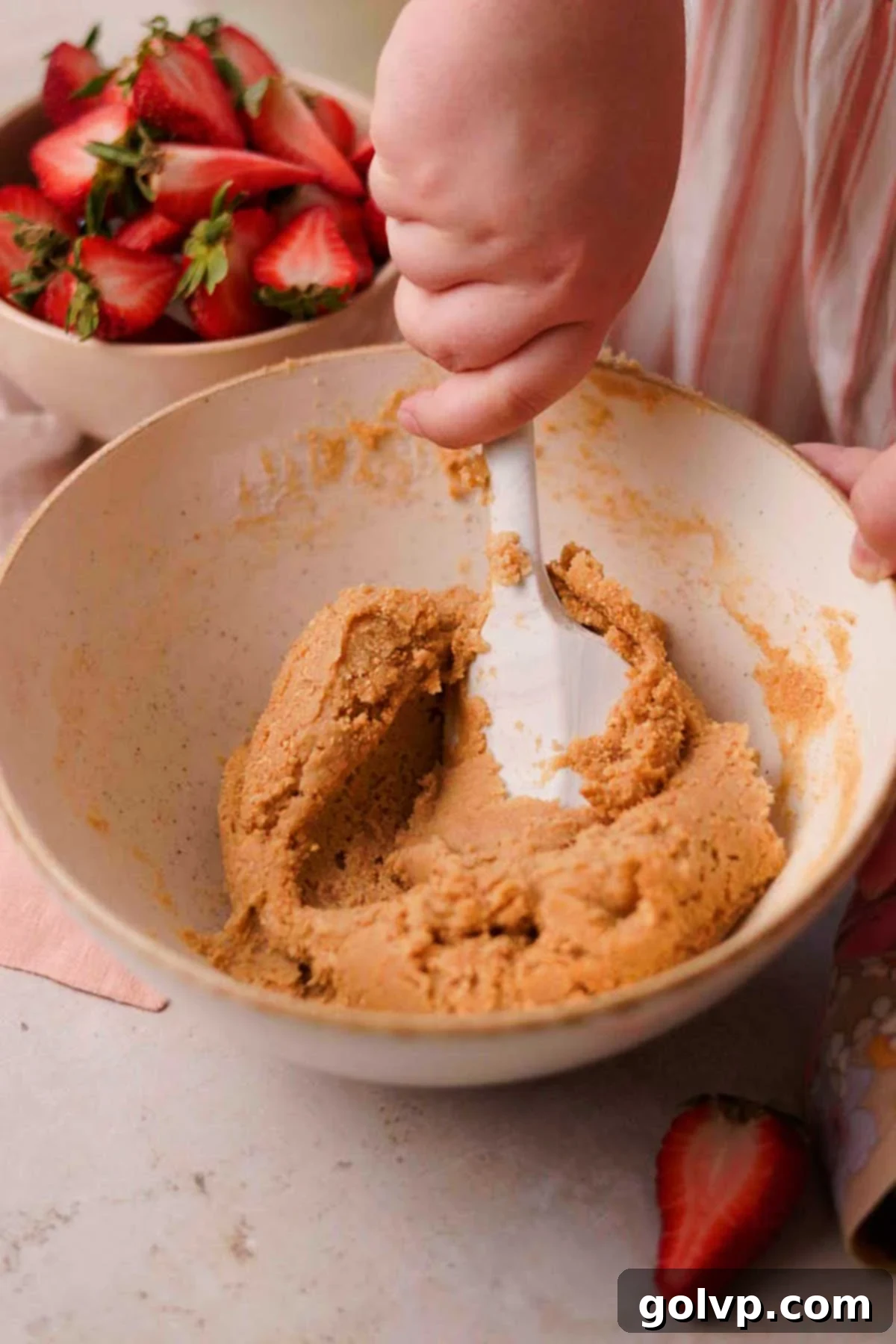 Decadent Strawberry Cheesecake Cookies 8 Gently folding graham cracker crumbs into the prepared cookie dough, creating a marbled effect