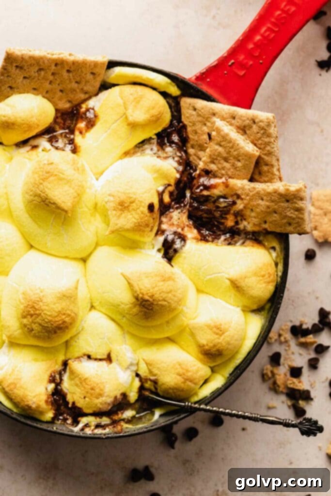 S'mores dip covered in peeps