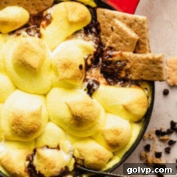 S'mores dip covered in peeps