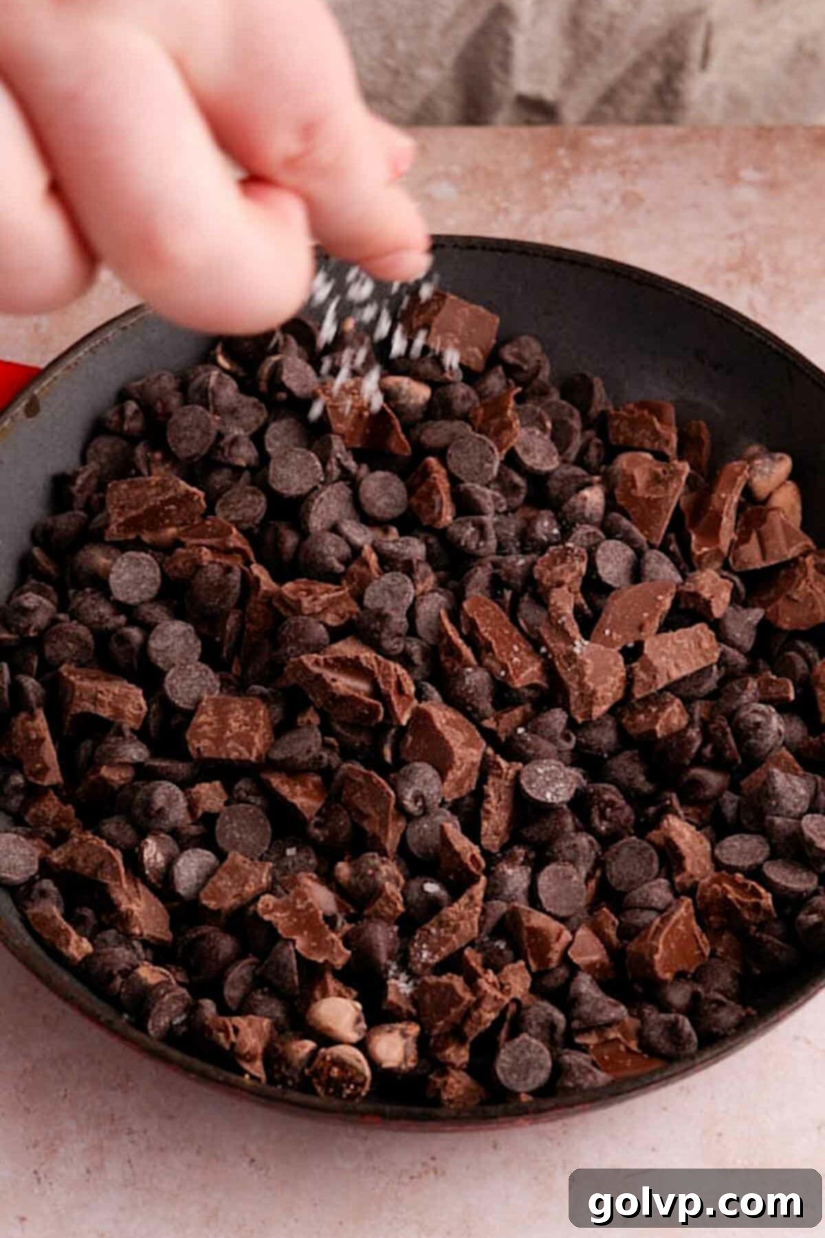 chocolate in skillet