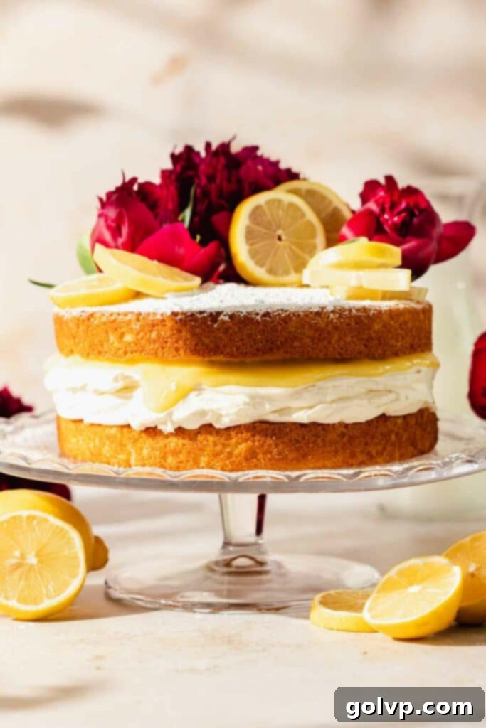 Zesty Lemon Victoria Sponge 5 Victoria sponge layered with whipped cream and lemon curd