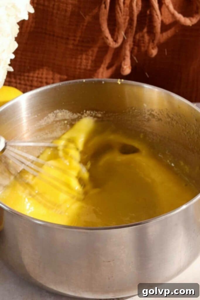 Zesty Lemon Victoria Sponge 6 combining lemon curd ingredients