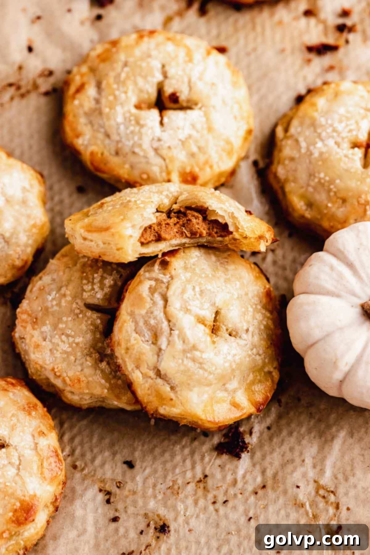Bitten pumpkin hand pie