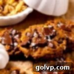 Pumpkin cookies with chocolate and flaky salt
