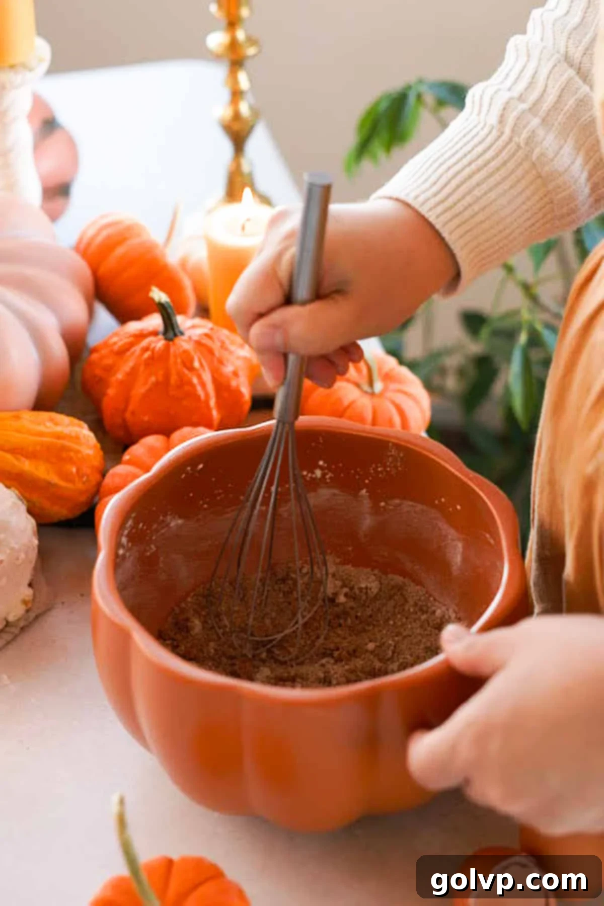 whisking brown sugar and cornstarch together in a large bowl