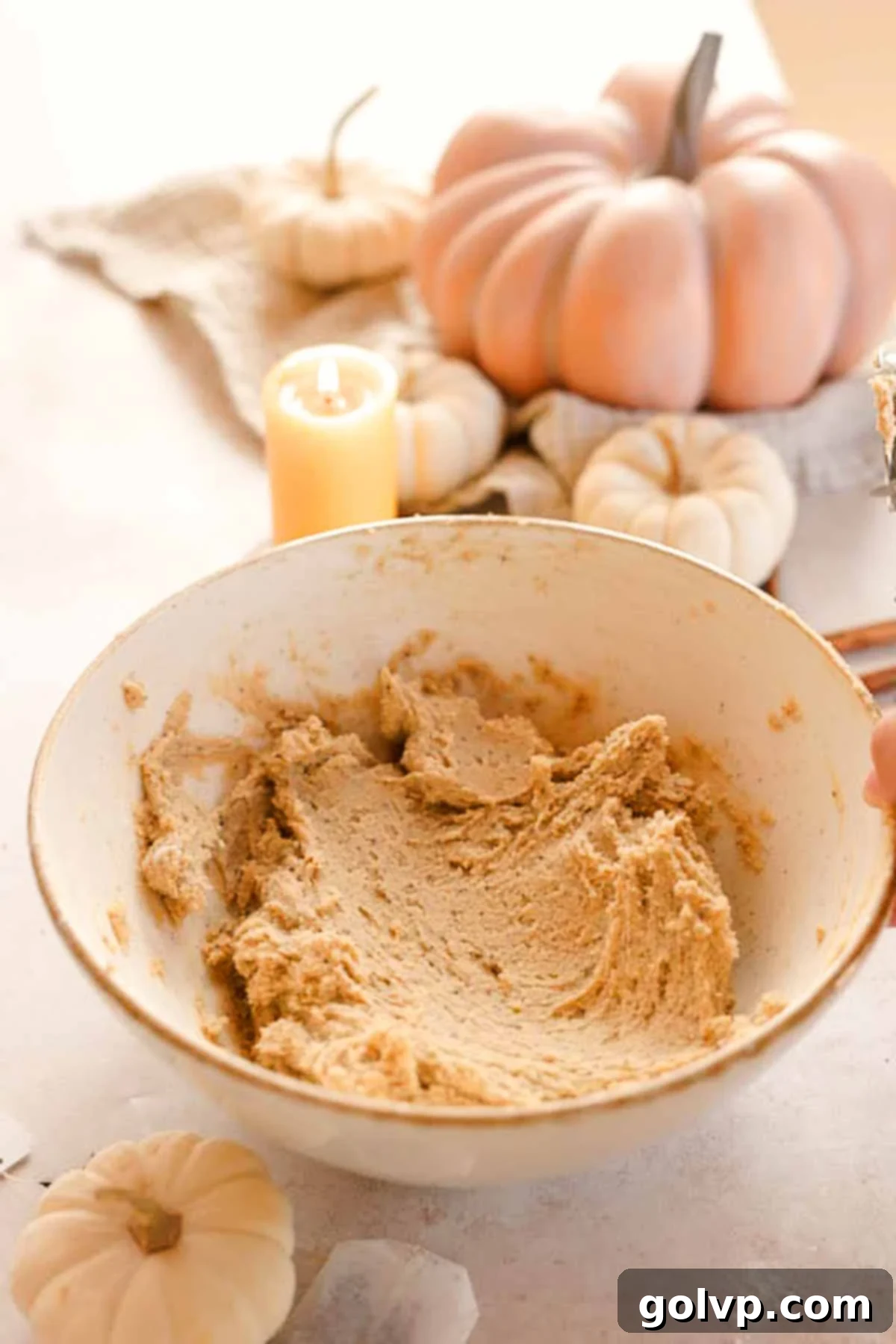 chai cookie dough in a large bowl